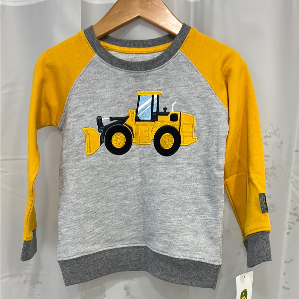 John Deere Yellow and Gray Kids' Sweatshirt